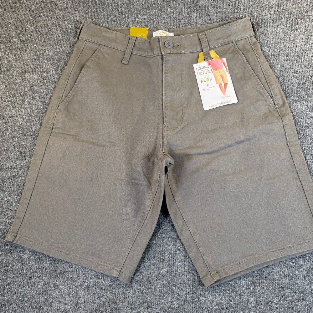 Signature by Levi Strauss Gold Mens Casual Chino Shorts Grey Brown‎ 29 NWT 2857